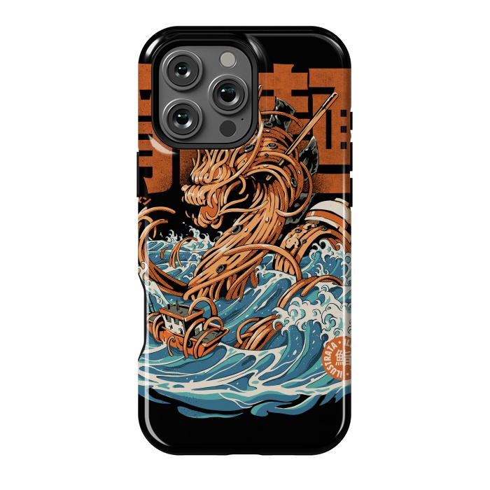 iPhone 16 Pro Max StrongFit Black Great Ramen Dragon off Kanagawa by Ilustrata