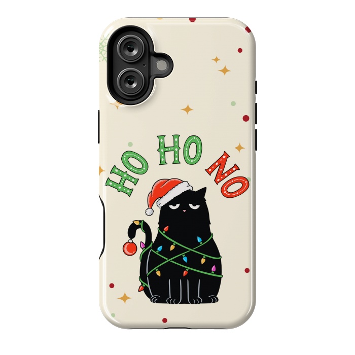 iPhone 16 Plus StrongFit Cat and Christmas NO by Coffee Man