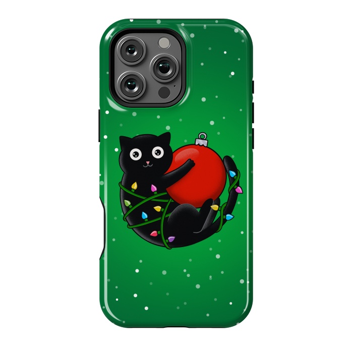 iPhone 16 Pro Max StrongFit Cat and christmas by Coffee Man