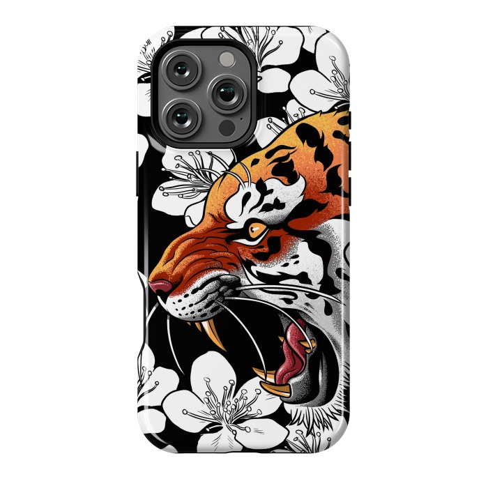 iPhone 16 Pro Max StrongFit Flowers Tiger by Alberto