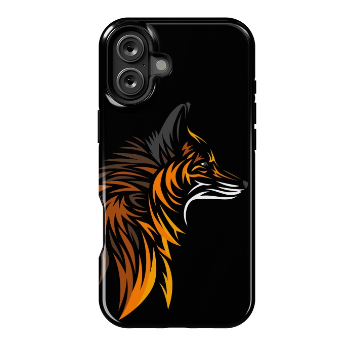 iPhone 16 Plus StrongFit Tribal fox face by Alberto