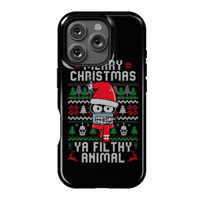 iPhone 16 Pro StrongFit Merry Christmas Ya Filthy Animal by eduely