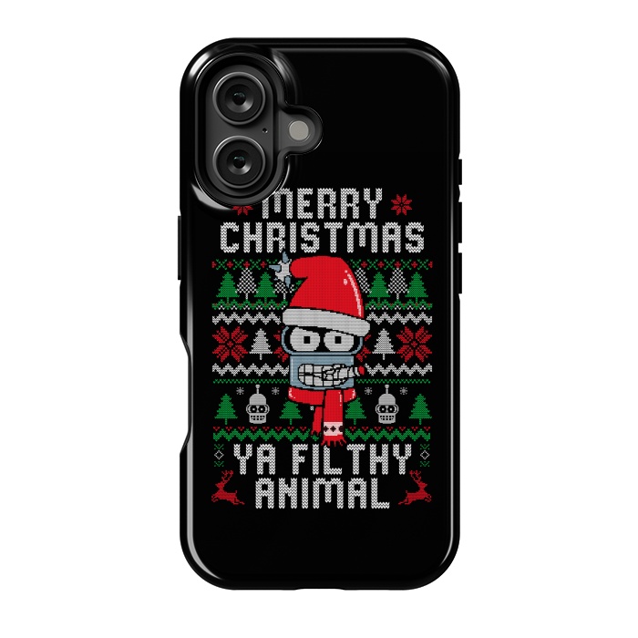 iPhone 16 StrongFit Merry Christmas Ya Filthy Animal by eduely