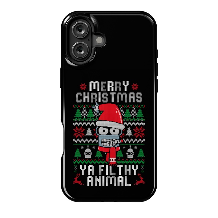 iPhone 16 Plus StrongFit Merry Christmas Ya Filthy Animal by eduely