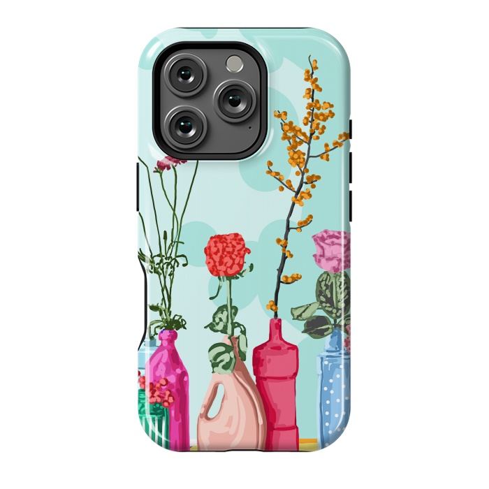 iPhone 16 Pro StrongFit Flower Pots Meadow by Uma Prabhakar Gokhale