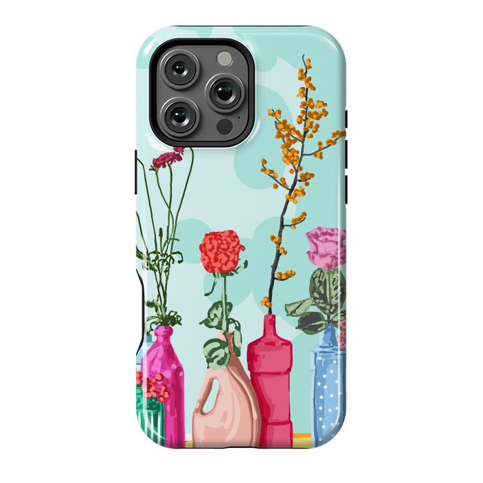 iPhone 16 Pro Max StrongFit Flower Pots Meadow by Uma Prabhakar Gokhale