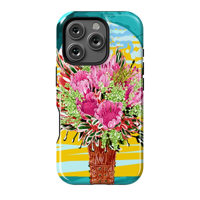 iPhone 16 Pro StrongFit The Good Vibes Flower Pot by Uma Prabhakar Gokhale