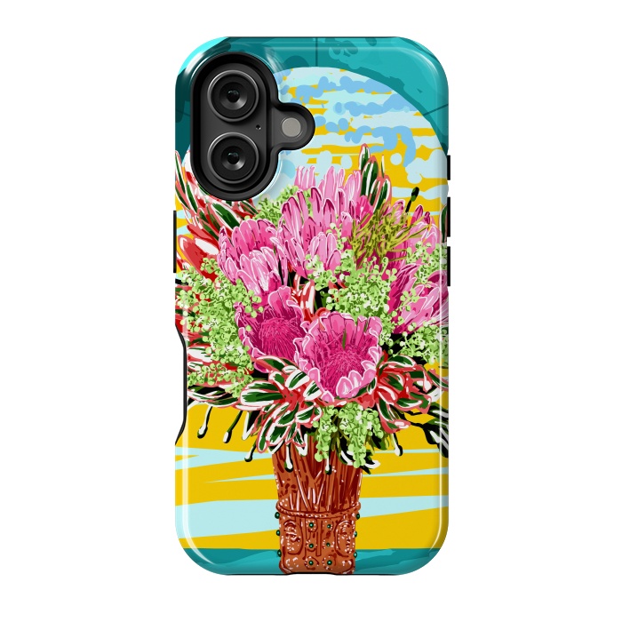 iPhone 16 StrongFit The Good Vibes Flower Pot by Uma Prabhakar Gokhale