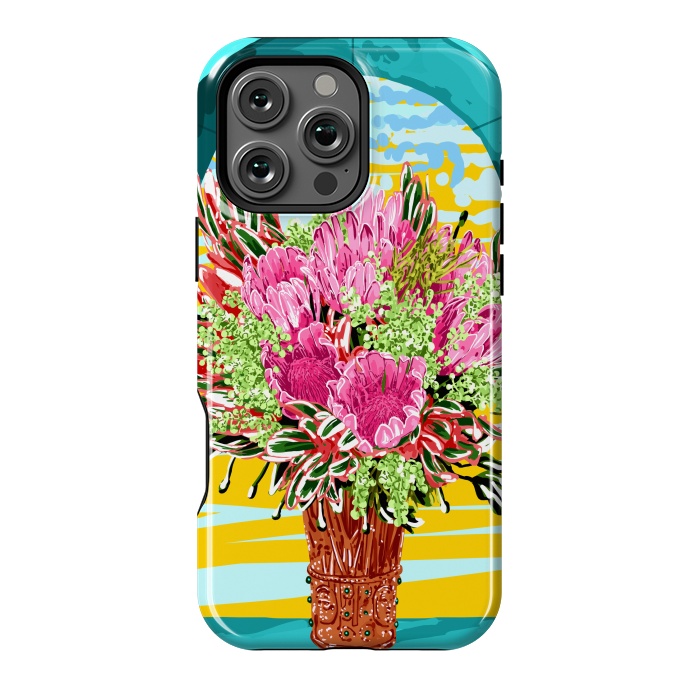 iPhone 16 Pro Max StrongFit The Good Vibes Flower Pot by Uma Prabhakar Gokhale