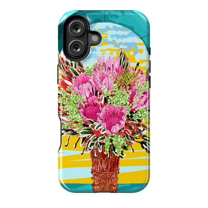 iPhone 16 Plus StrongFit The Good Vibes Flower Pot by Uma Prabhakar Gokhale