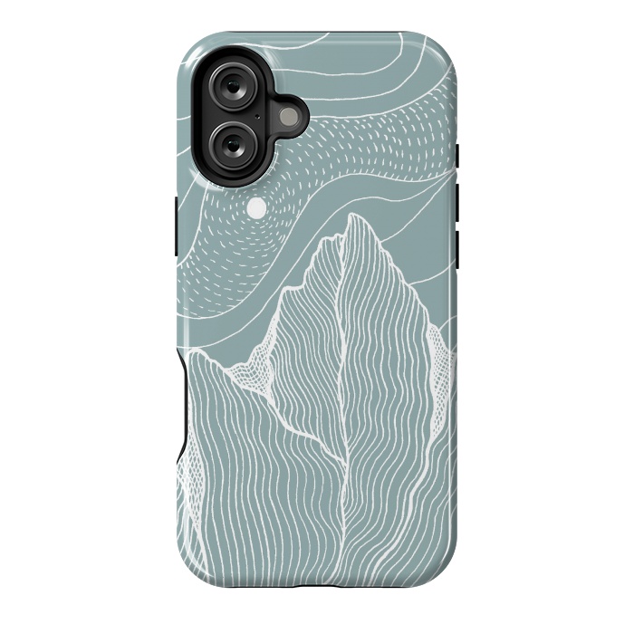 iPhone 16 Plus StrongFit White wind lines by Steve Wade (Swade)