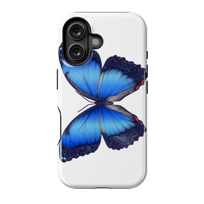 iPhone 16 StrongFit Cosmic Blue Butterfly by ECMazur 