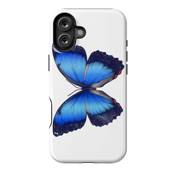 iPhone 16 Plus StrongFit Cosmic Blue Butterfly by ECMazur 