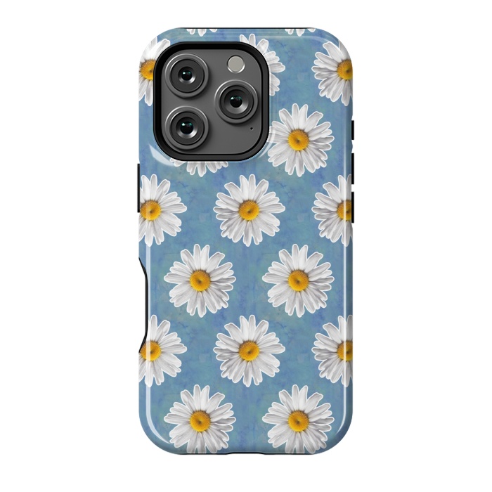 iPhone 16 Pro StrongFit Daisy Blues - Daisy Pattern on Cornflower Blue by Tangerine-Tane