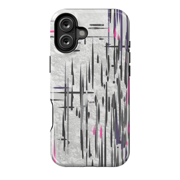 iPhone 16 Plus StrongFit Abstract pink and grey highlights  by Josie