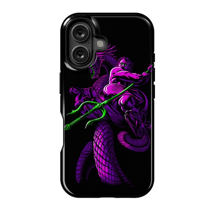 iPhone 16 StrongFit Poseidon with Trident and Dragon by Alberto