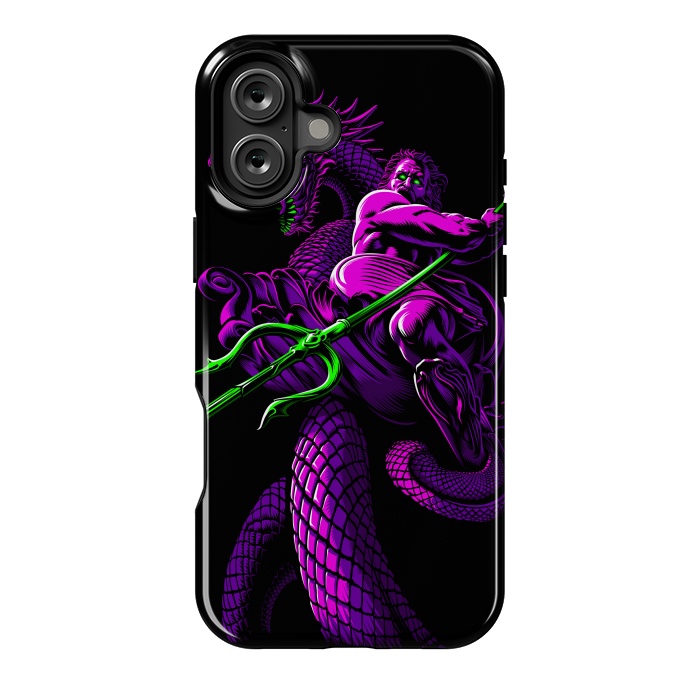 iPhone 16 Plus StrongFit Poseidon with Trident and Dragon by Alberto