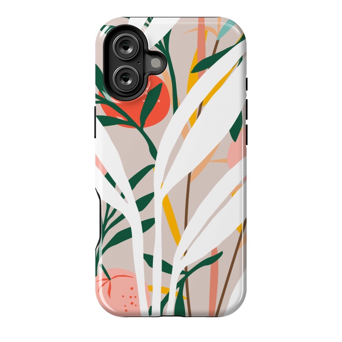 iPhone 16 Plus StrongFit Abstract Plant Blush by Uma Prabhakar Gokhale