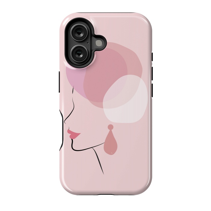 iPhone 16 StrongFit Pink Bubble Lady by Martina