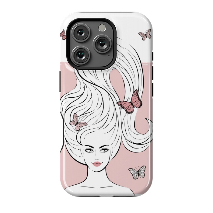 iPhone 16 Pro StrongFit Butterfly Hair Girl by Martina