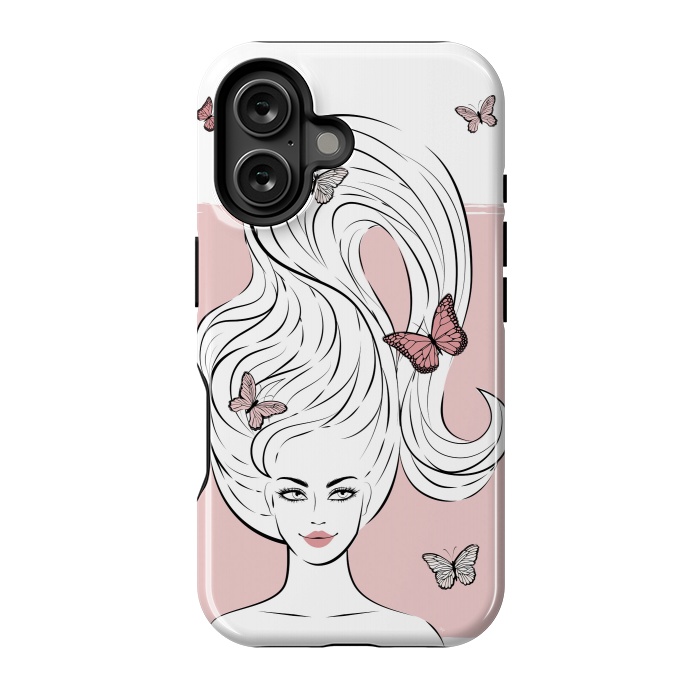 iPhone 16 StrongFit Butterfly Hair Girl by Martina