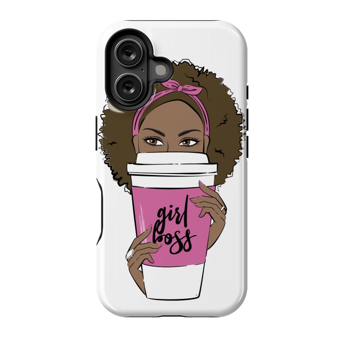 iPhone 16 StrongFit Dark skin Girl Boss by Martina