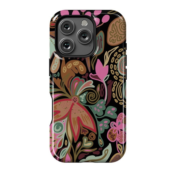 iPhone 16 Pro StrongFit Black Rosalie by Josie