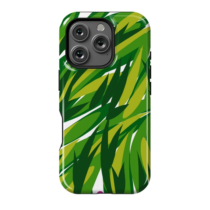 iPhone 16 Pro StrongFit Green Palms by Josie