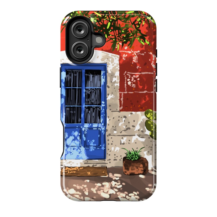 iPhone 16 Plus StrongFit Intentful Living | Summer Architecture Travel Positivity | Optimism Good Vibes Bohemian House Door by Uma Prabhakar Gokhale