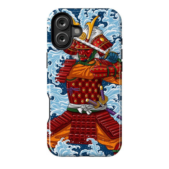 iPhone 16 Plus StrongFit Samurai battling under the Tsunami by Alberto