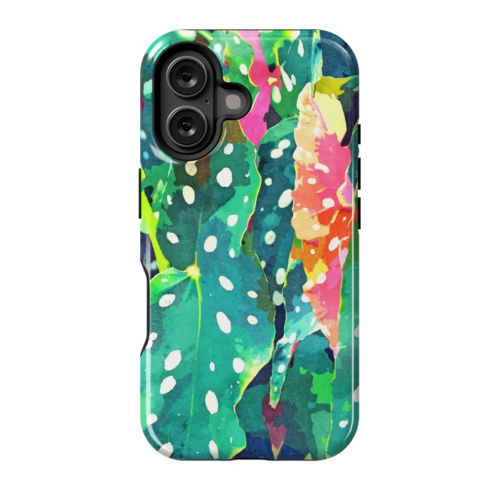 iPhone 16 StrongFit Polka Dots Tropical Plant by Uma Prabhakar Gokhale