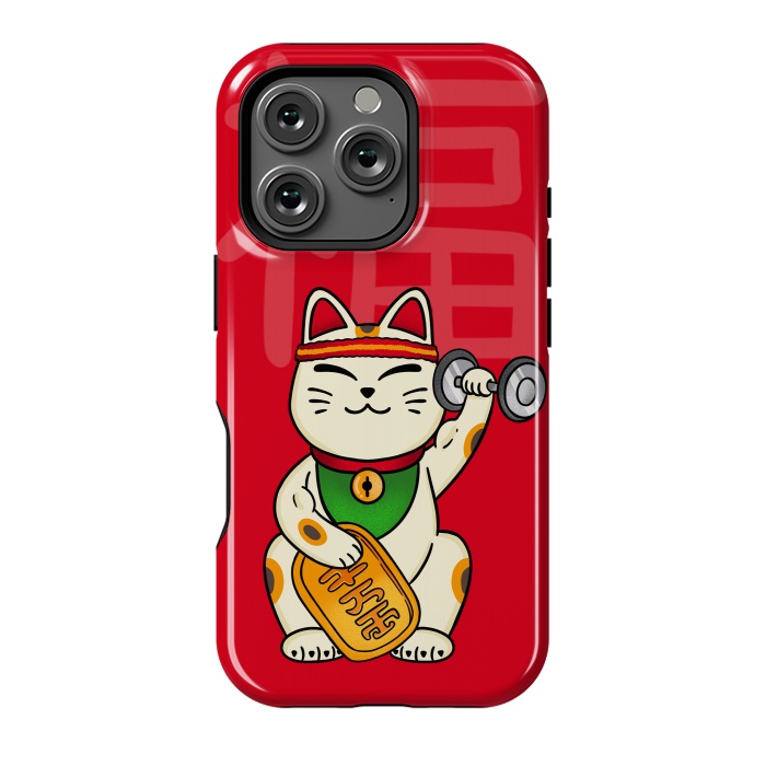 iPhone 16 Pro StrongFit Cat lucky gym by Coffee Man