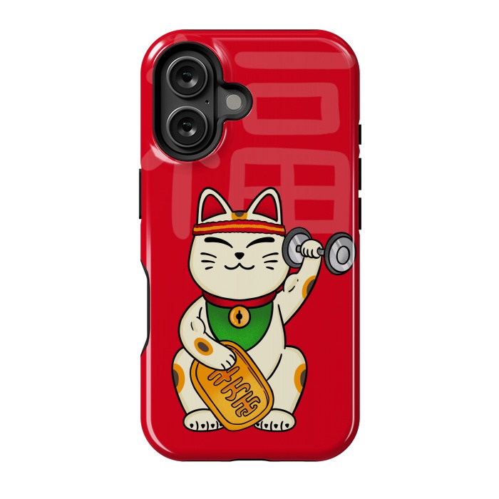 iPhone 16 StrongFit Cat lucky gym by Coffee Man