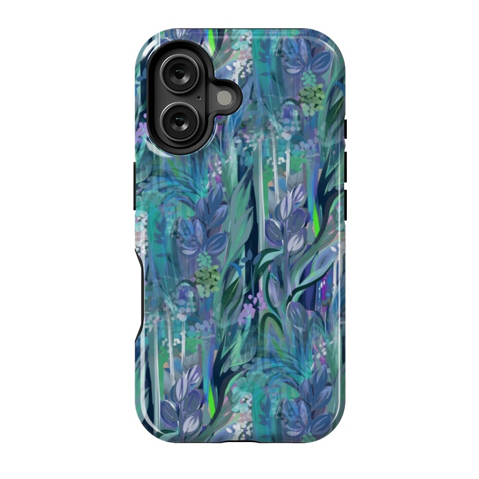 iPhone 16 StrongFit Blue Leaves  by Josie