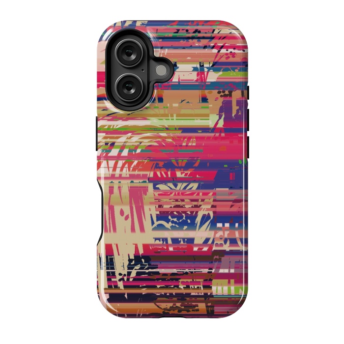 iPhone 16 StrongFit Pink Glitch by Josie