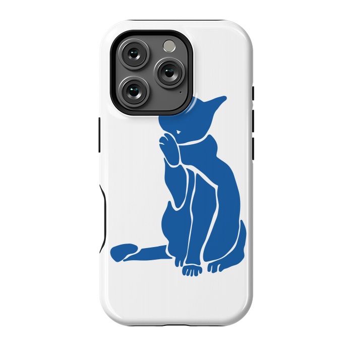 iPhone 16 Pro StrongFit Matisse's Cat Var. 1 in Blue by ECMazur 