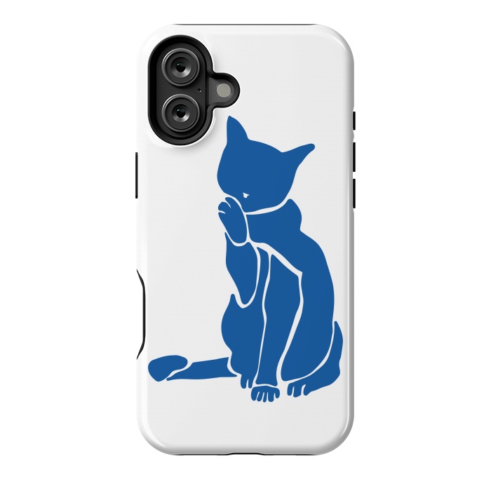 iPhone 16 Plus StrongFit Matisse's Cat Var. 1 in Blue by ECMazur 