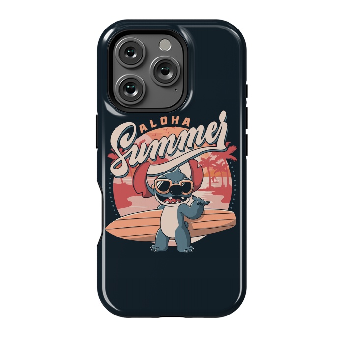 iPhone 16 Pro StrongFit Aloha Summer Funny Alien Beach by eduely