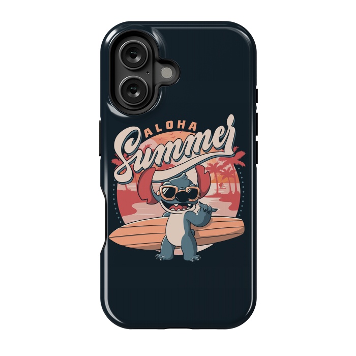 iPhone 16 StrongFit Aloha Summer Funny Alien Beach by eduely