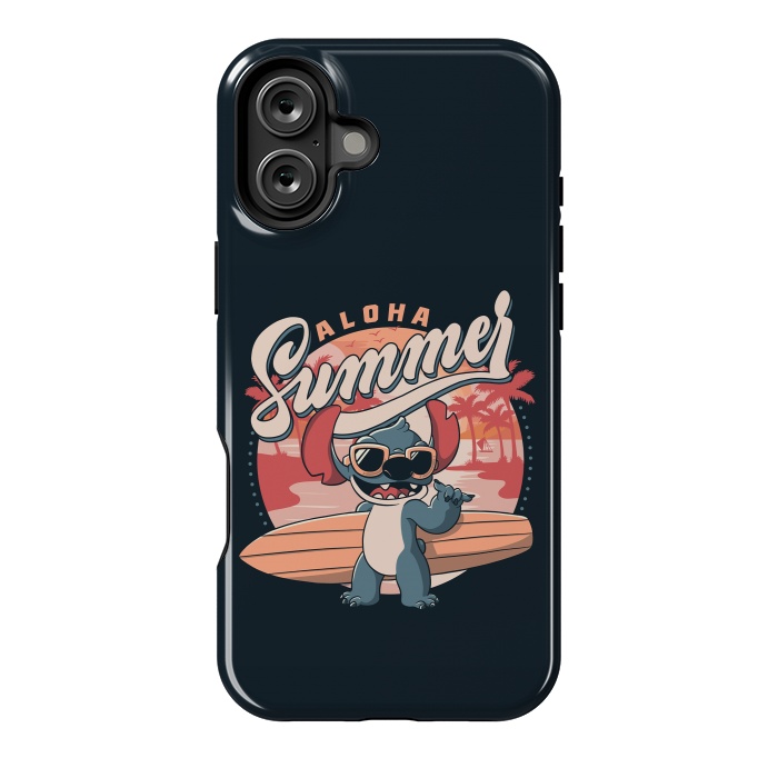 iPhone 16 Plus StrongFit Aloha Summer Funny Alien Beach by eduely