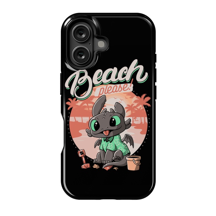 iPhone 16 StrongFit Summer Dragon Funny Beach Please by eduely