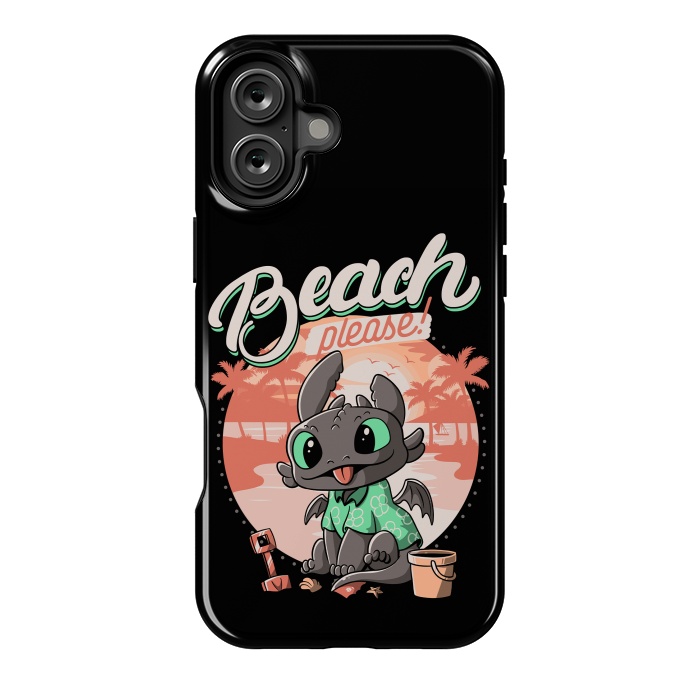 iPhone 16 Plus StrongFit Summer Dragon Funny Beach Please by eduely