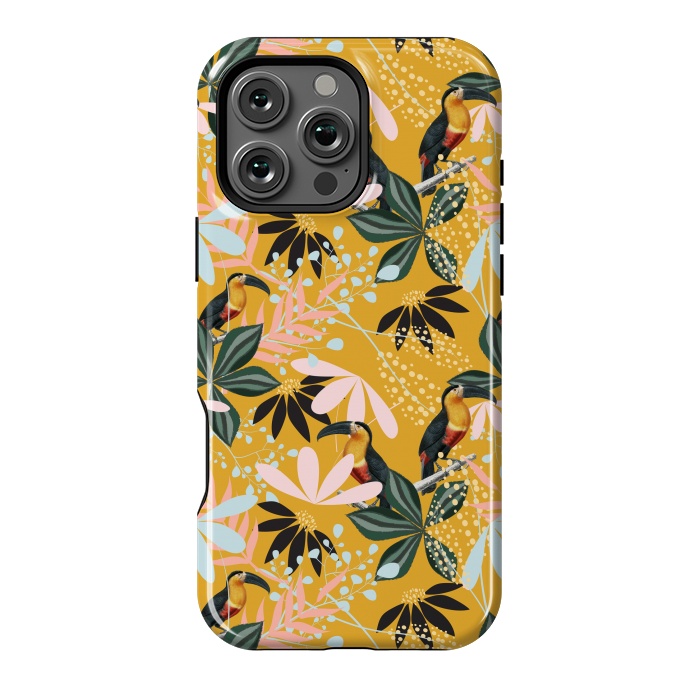 iPhone 16 Pro Max StrongFit Tropical Toucan Garden by Uma Prabhakar Gokhale