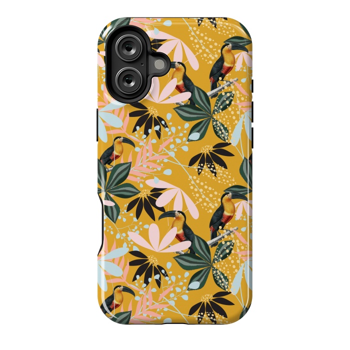 iPhone 16 Plus StrongFit Tropical Toucan Garden by Uma Prabhakar Gokhale