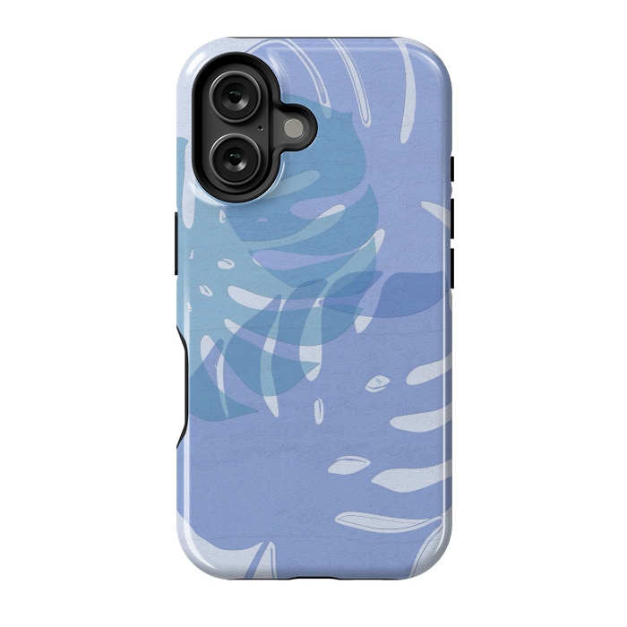 iPhone 16 StrongFit Blue Leaves by Martina