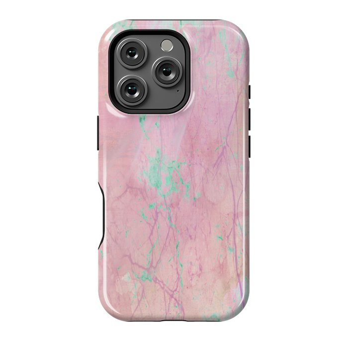 iPhone 16 Pro StrongFit Pink paint marble by Martina