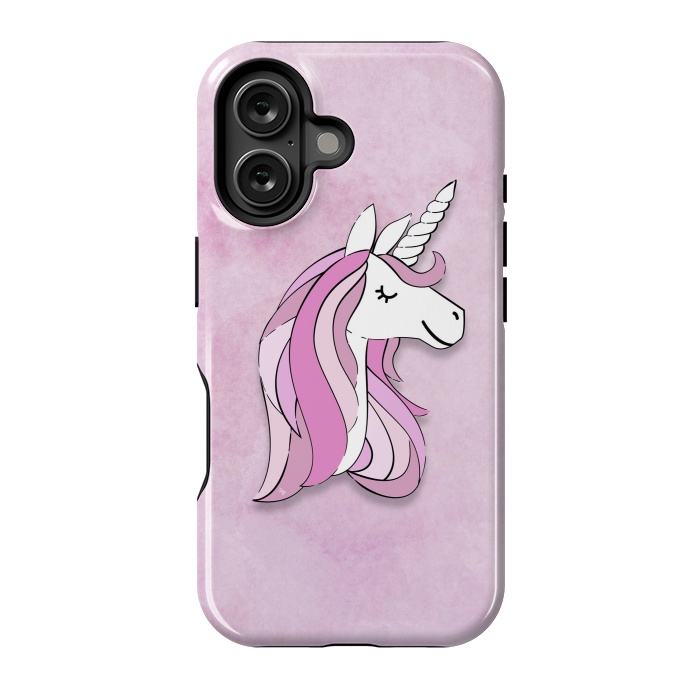 iPhone 16 StrongFit Cute Pink Unicorn by Martina