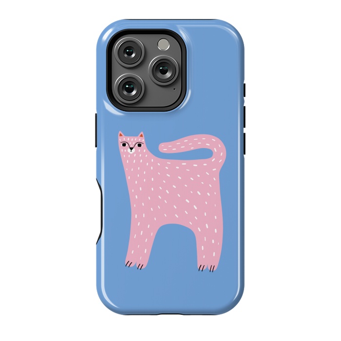 iPhone 16 Pro StrongFit Pink Cat by Sam Pernoski