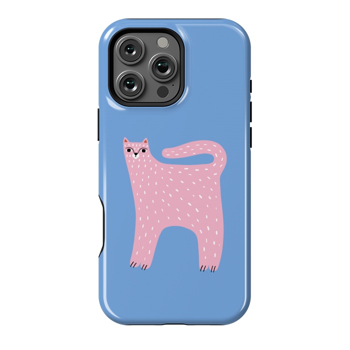 iPhone 16 Pro Max StrongFit Pink Cat by Sam Pernoski