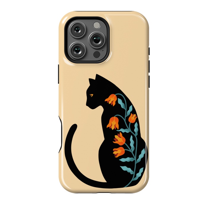 iPhone 16 Pro Max StrongFit Cat Floral by Coffee Man